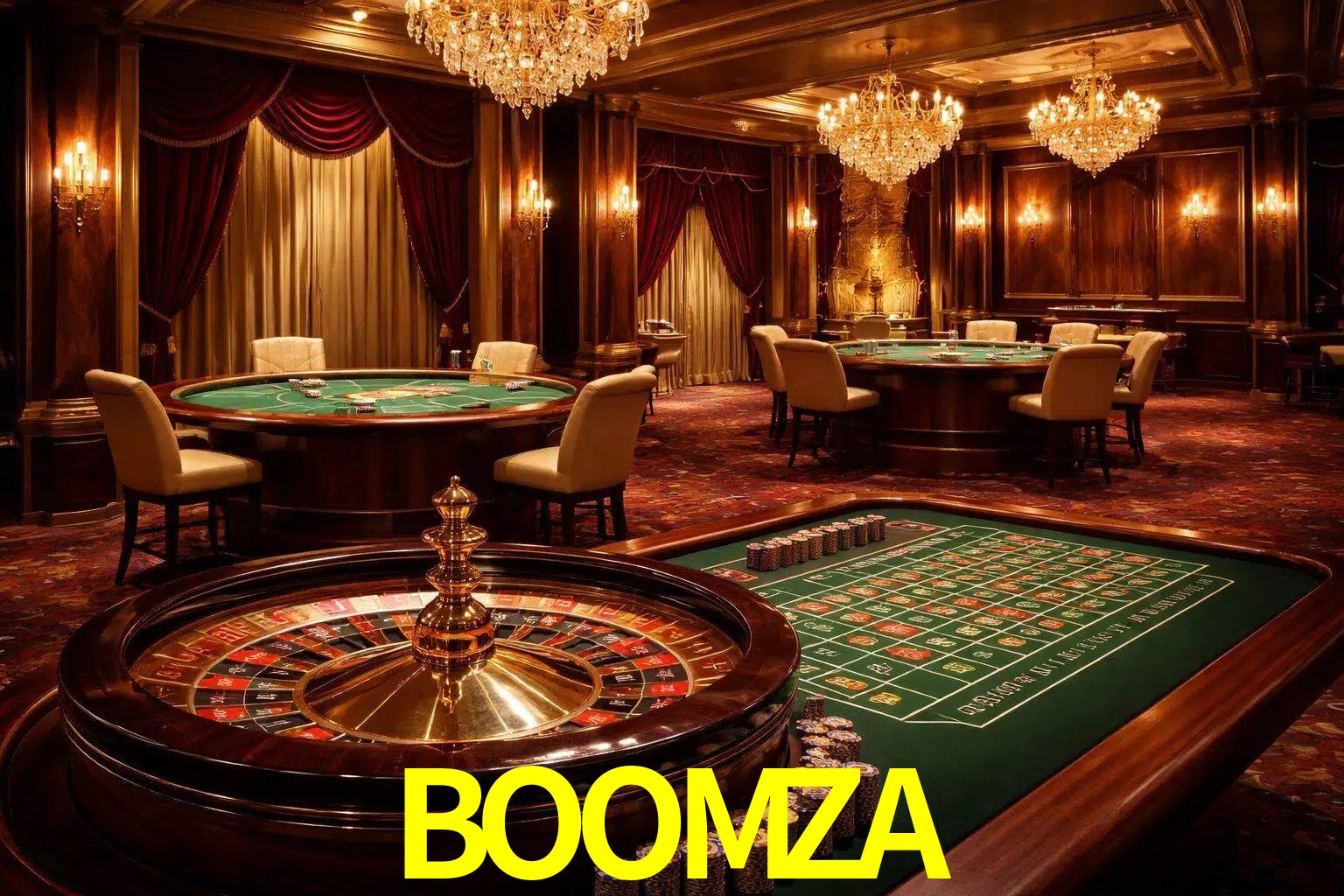 Una escena premium de mesa de casino en vivo con cartas, elementos de ruleta y un ambiente pulido de estudio de transmisión.